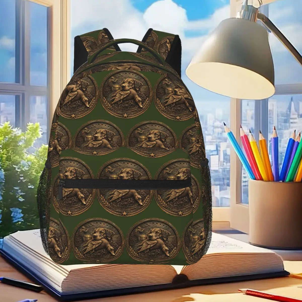 

Duck Hunting Retriever Scene Backpack Student Boys Girls BookBag Kids School Bag Computer Shoulder Bags for Men Women