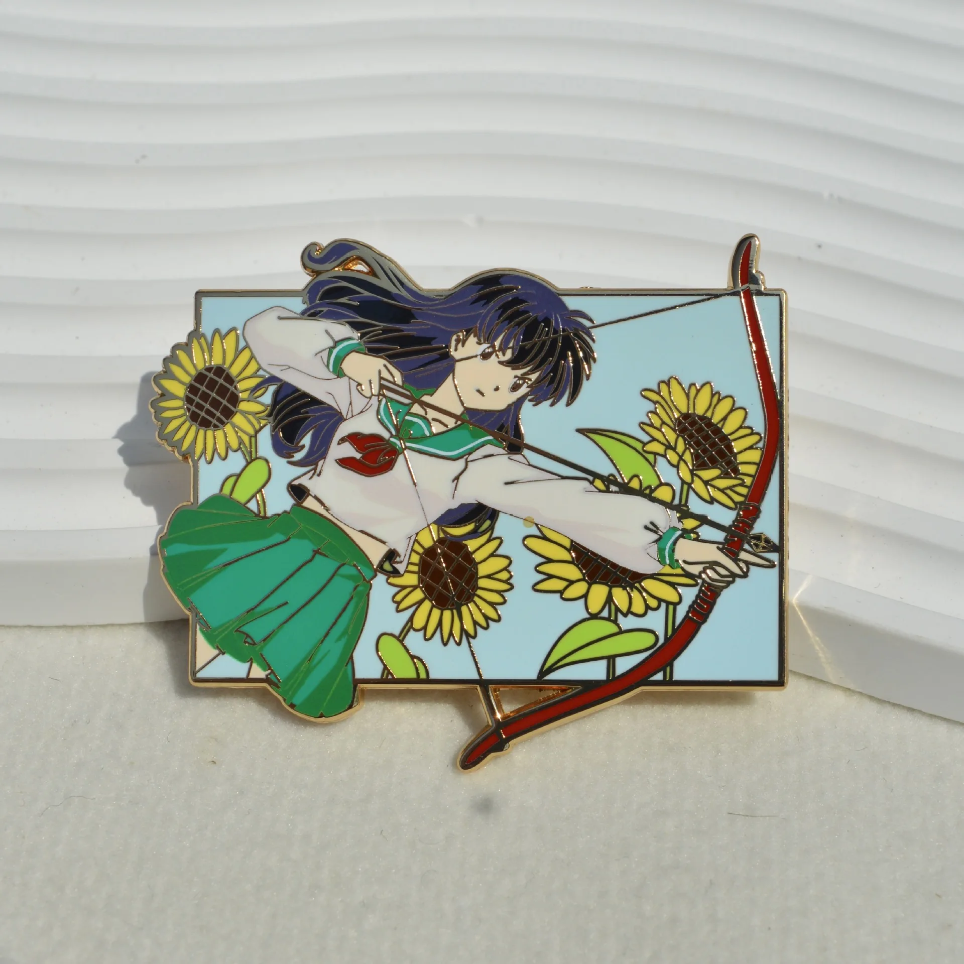 Anime Inuyasha Malak Cosplay Costume Badge Pin Accessories Backpack Pendant Metal Prop Brooch