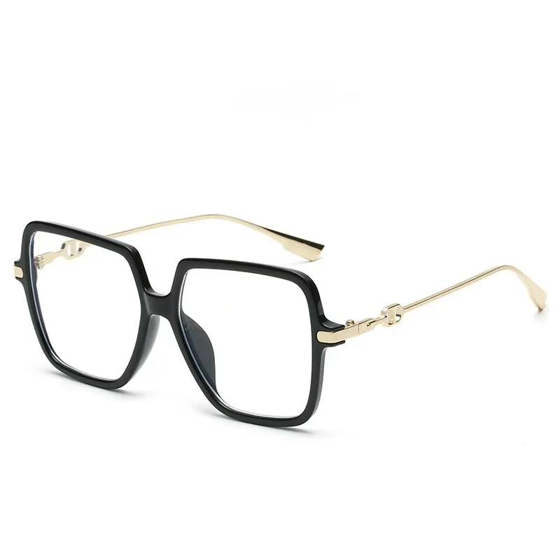 Fashion Oversized Square Eyewear Retro Womens Light Bloking Metal Frame Glasses Trend Optical Computer Eyeglasses image 3