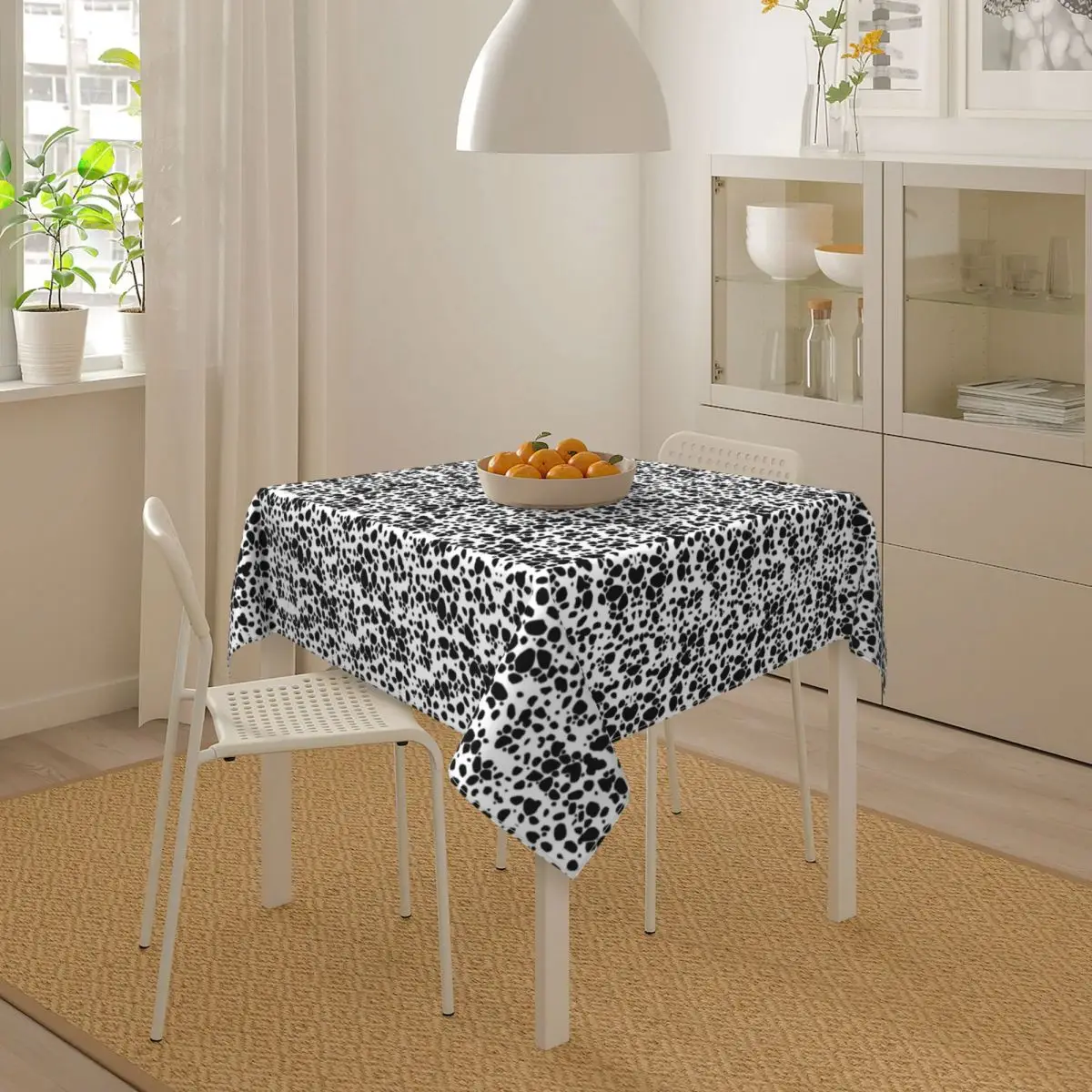 Dalmatian Dog Print Waterproof Square Tablecloth Oilproof Table Cloth for Kitchen Events Dining Table Cover