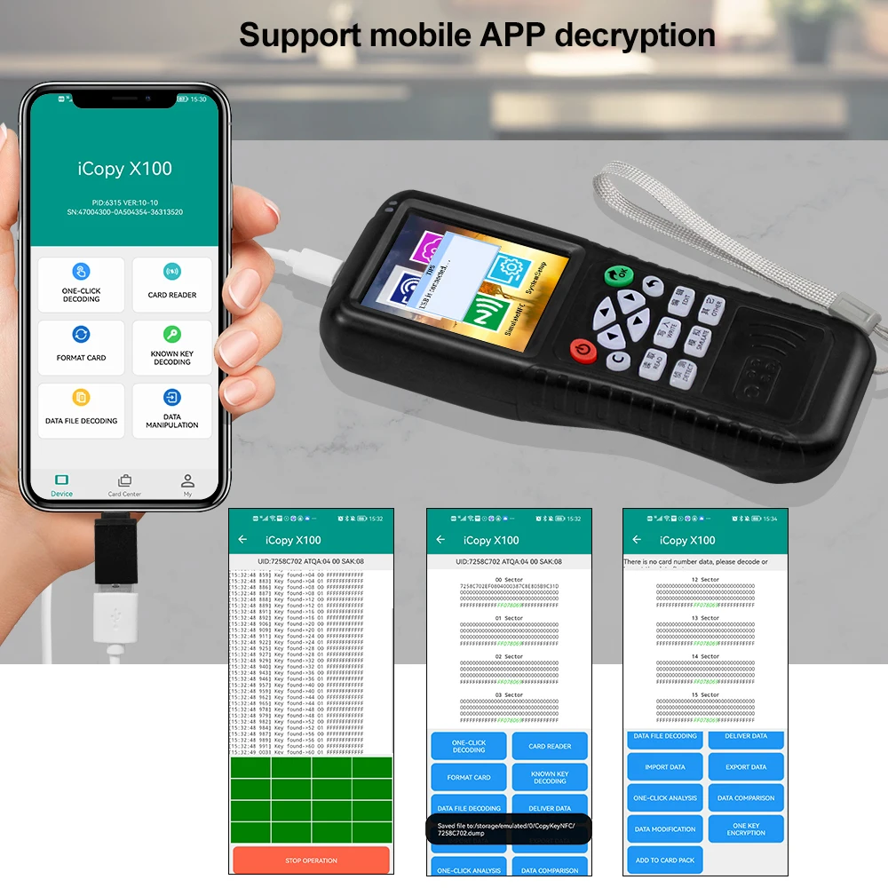 11 English Frequency Super RFID Copier Duplicator 125KHz NFC Reader Writer 13.56MHz USB Encrypted Programmer Full Decode ID IC