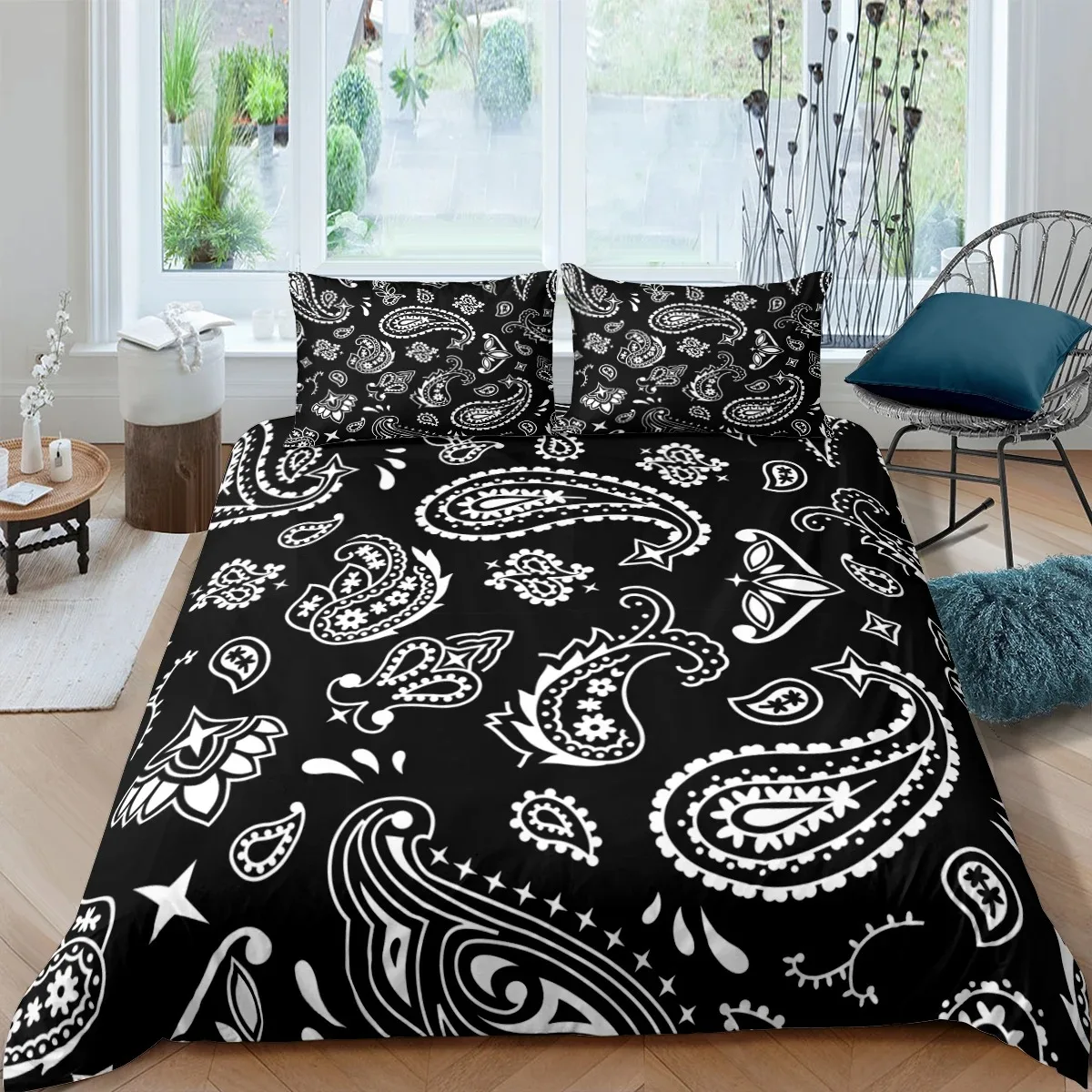 phechion Bandana Pattern 3D Print Bedding Set Duvet Covers Pillowcases One Piece Comforter Bedding Sets Bedclothes Bed K216