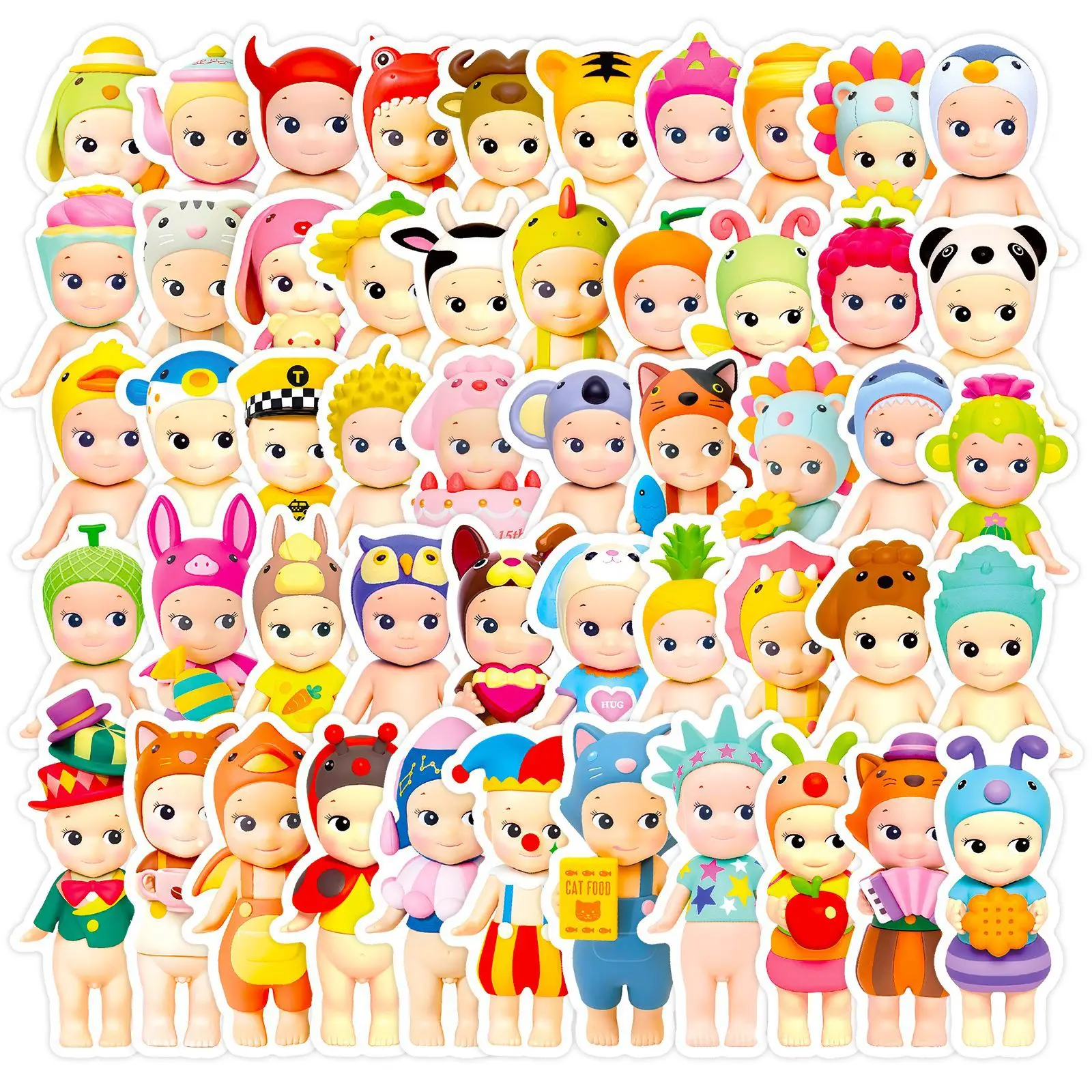 10/60PCS Kawaii Sonny Angel สติกเกอร์น่ารัก Angel ตุ๊กตา Creative Doodle Decal ของขวัญของเล่นเด็กสําหรับกีตาร์โต๊ะ