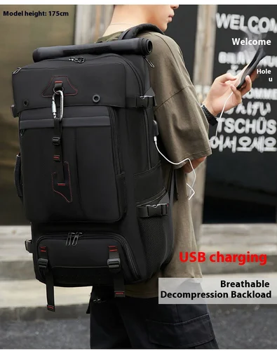 Imagen 2 del producto Mochila de viaje de gran capacidad de 50L y 70L, equipaje, entrenamiento deportivo, Fitness, bolsa de almacenamiento de zapatos independiente, bolsas para ordenador portátil