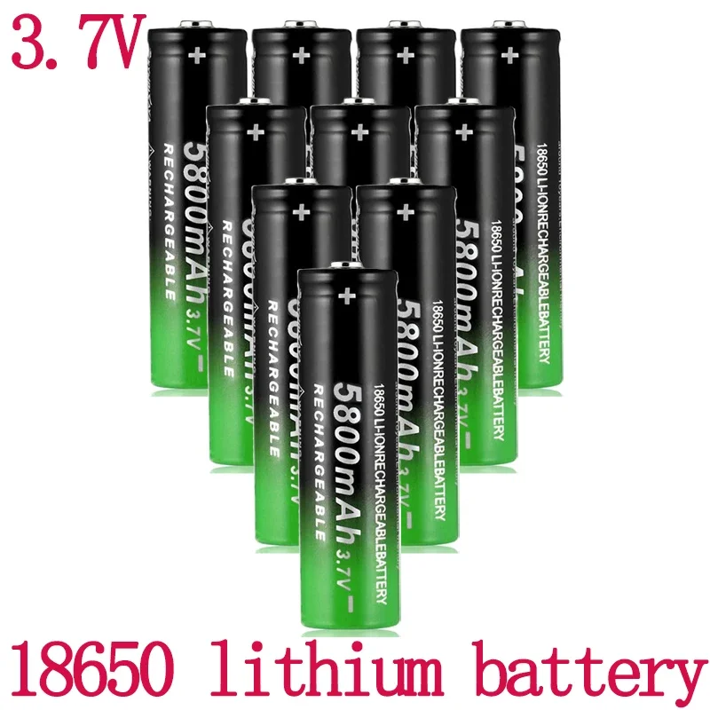 Nuova batteria ricaricabile agli ioni di litio da 5800mAh 18650 di alta qualità da 3,7 V per torcia elettrica