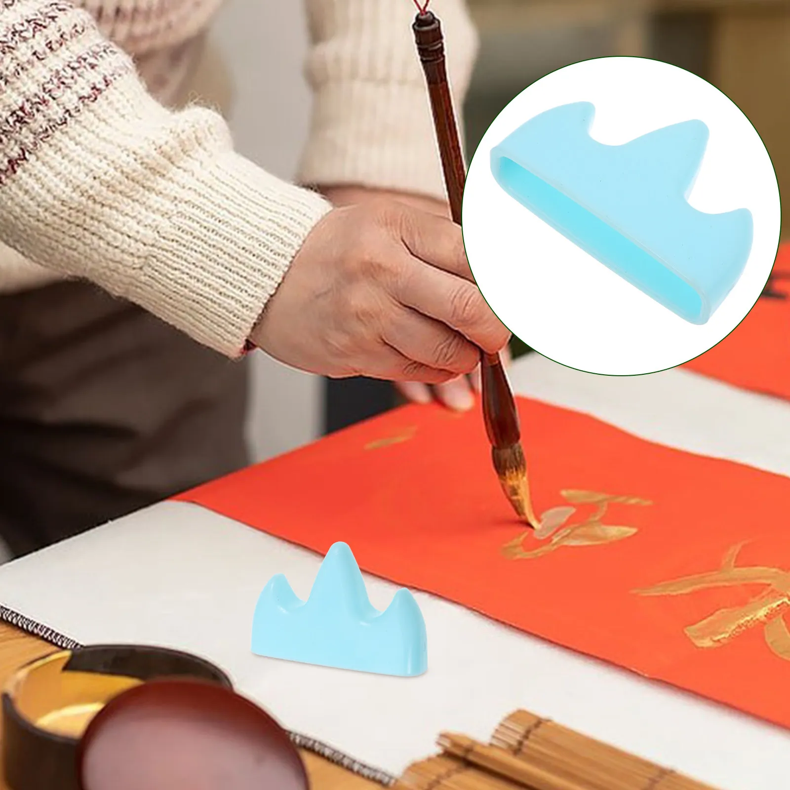 10Pcs Calligraphy Pen Holder Functional Plastic Brush Rest for Watercolor Sumi Brushes Drawing Desk Setup