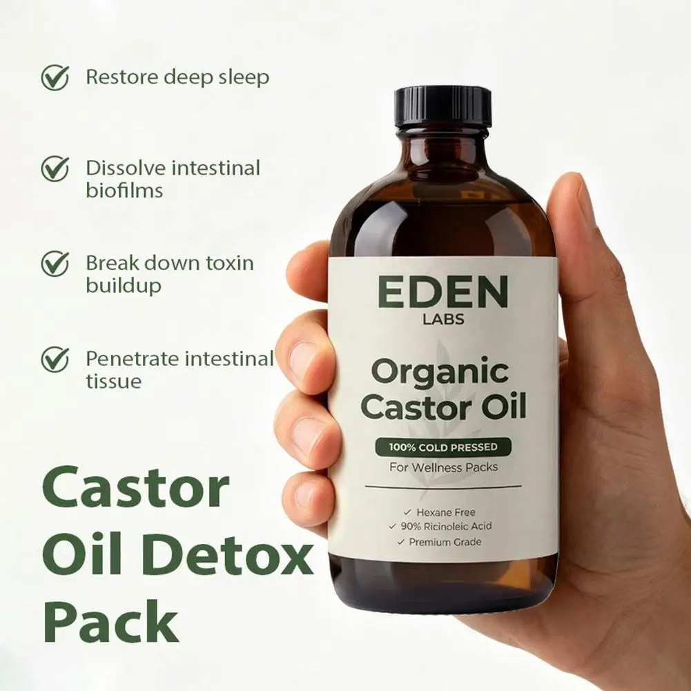 Eden Labs Organic Castor Oil 100% Cold Pressed Hexane Free for Castor Oil Pack Hair Skin Body Massage Oil Restore Deep Sleep