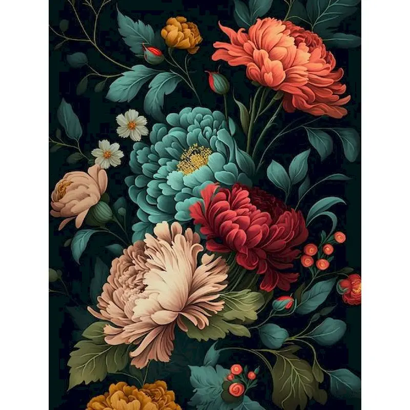 

GATYZTORY Modern Painting By Numbers Paint Kit Flowers Pictures By Numbers Decorative Painting For Adults Gift Handpainted
