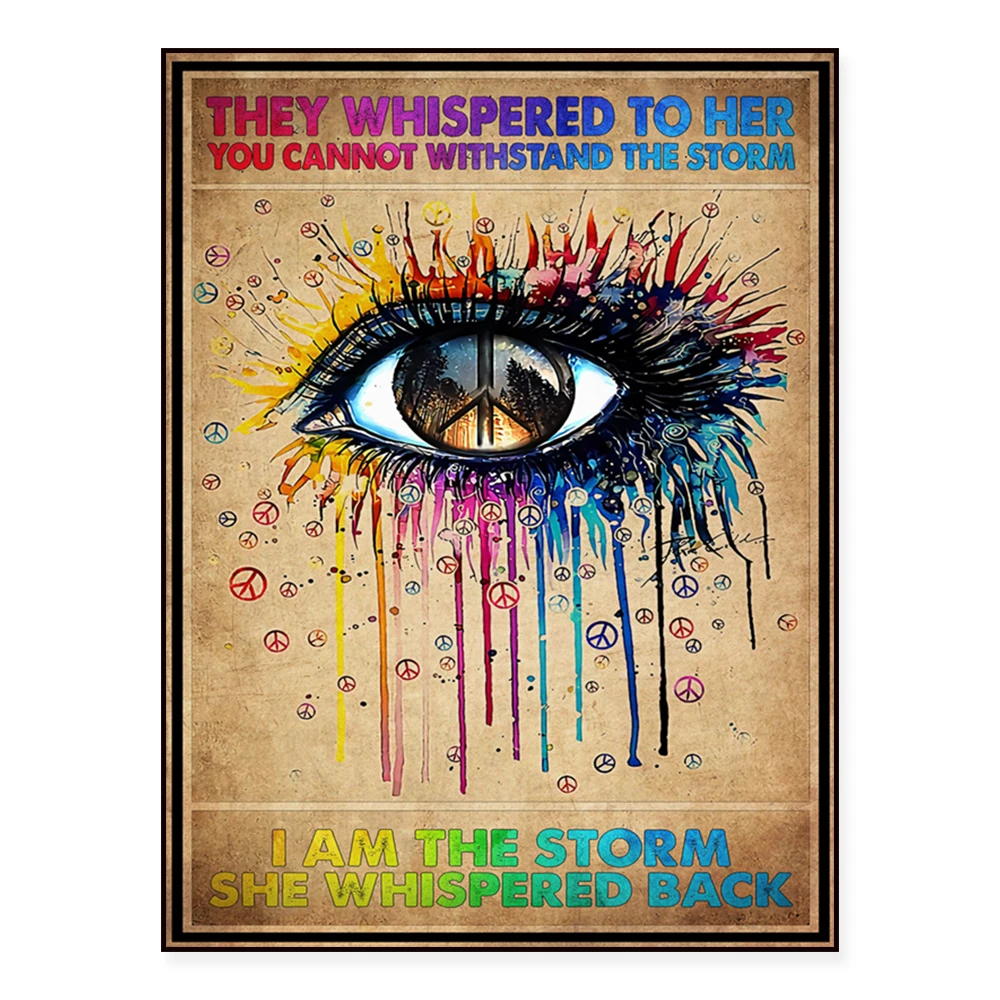 Eye art print, They Whispered to Her, You Can't Stand the Storm, I Am the Storm wall decor poster