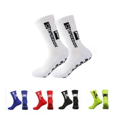 1 Pairs New in ANTI SLIP Tapedesign Football Socks Mid Calf Non-Slip Soccer socks Cycling Mens Women Sports Sock