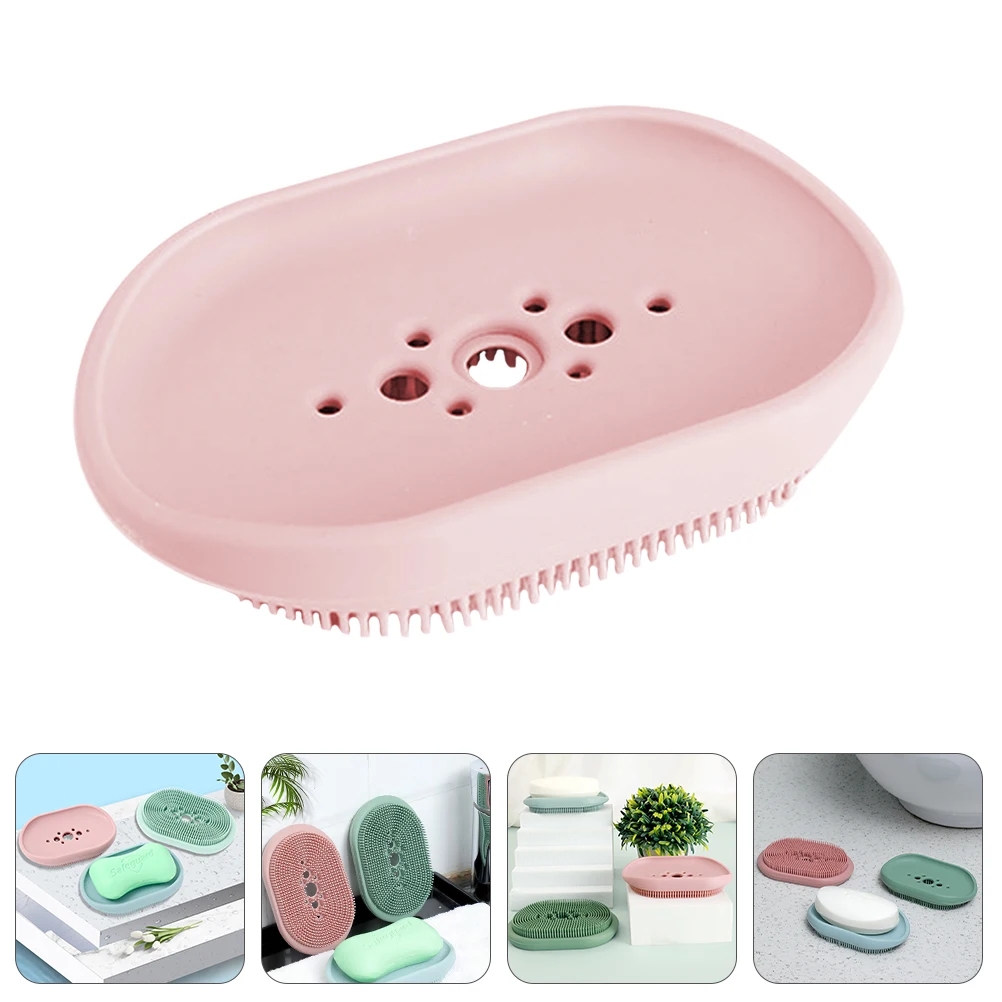 

Silicone Soap Dish Draining Holder Tray Shelf Bathroom ganizer Container Dry Clean Portable Box NonMetal Kitchen Accessories