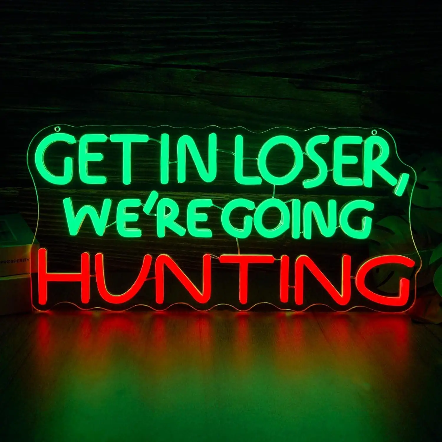 Funny Hunting Neon Sign LED Light Deer Hunter Decor Dimmable USB Powered for Man Cave Garage Country Outdoor Wall Art Gift