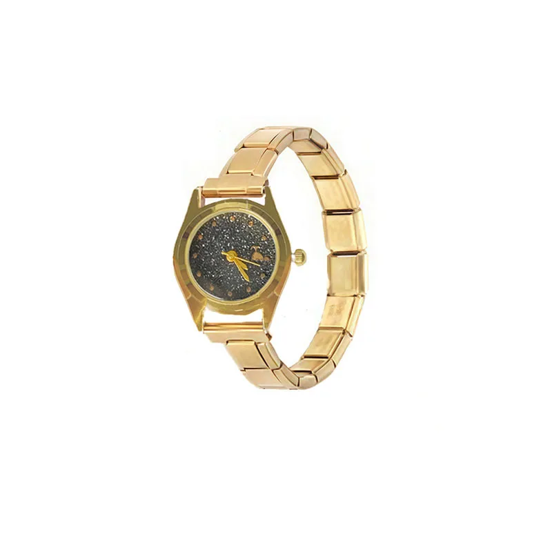 Minimal Ins Star Sky Glitter Module Watch DIY Adjustable Stainless Steel Band Versatile Student Daily Quartz Wristwatch