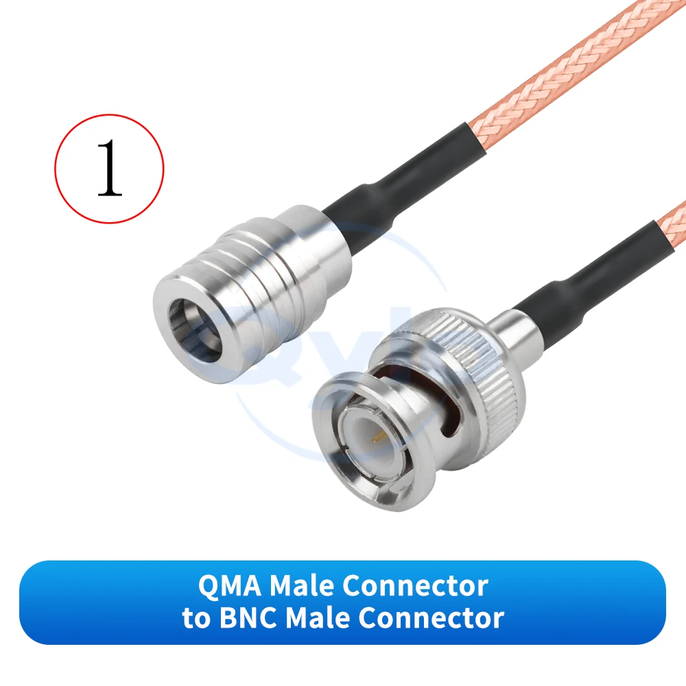 (1 pcs) QMA to BNC RF Adapter Cable Male / Female Connectors RG316D Brown Double-Shielded Cable 0-6GHz QMA to BNC Cable
