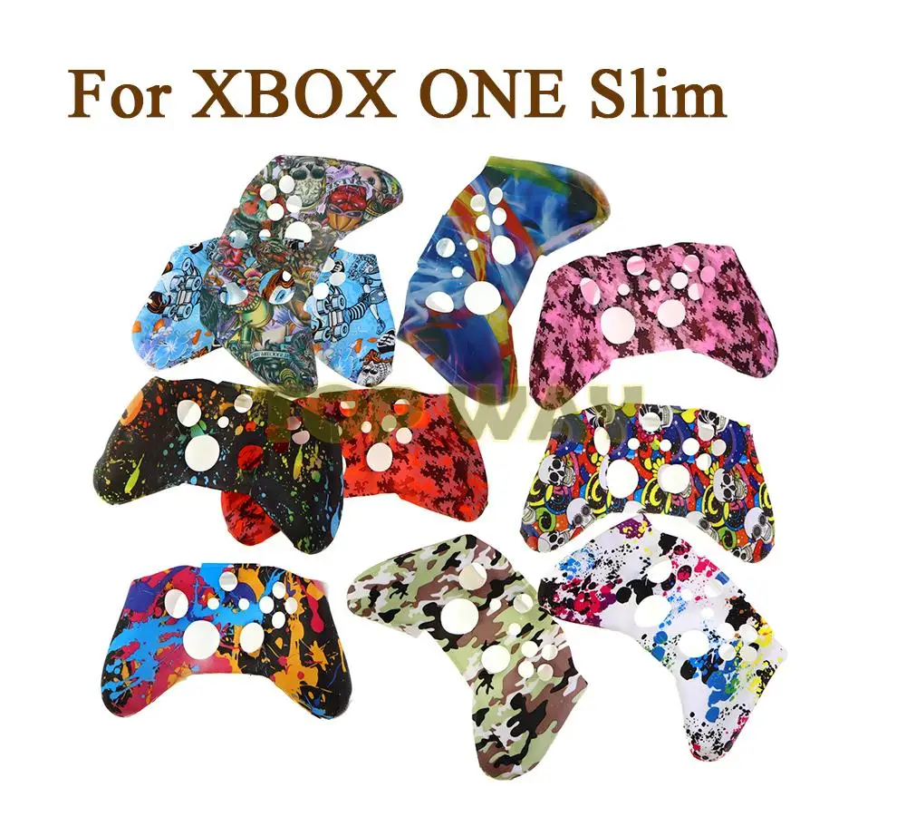 20PCS Silicone Protective Skin Case for XBox One S Slim Controller Protector Water Transfer Printing Camouflage Cover