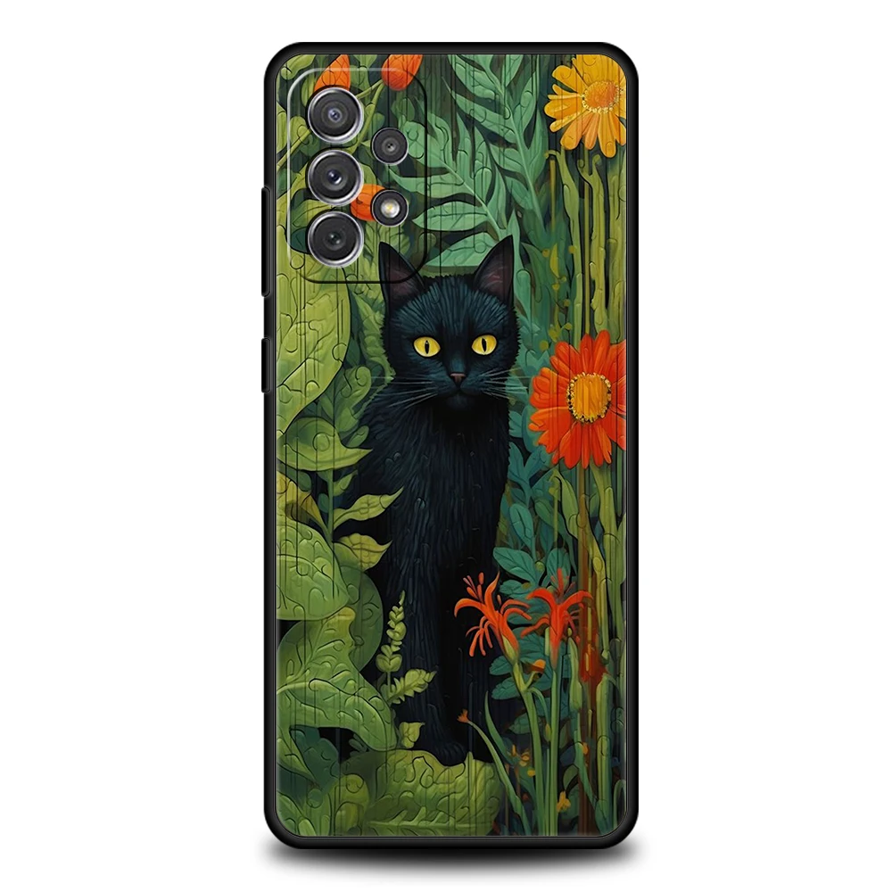 Fashion Lovely Cats Phone Case for Samsung Galaxy A15 A14 A25 A54 A34 A51 A71 A72 A73 A32 A52 A52S A11 A21S A31 A41 5G TPU Shell