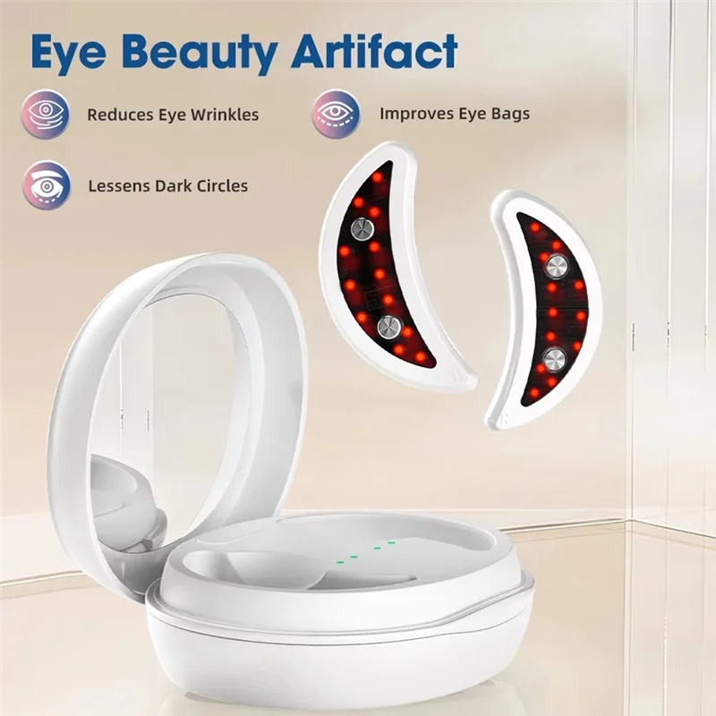 Efficient-Red Light Eye Massager With EMS Anti-Aging Eye Care Device Portable Eye Rejuvenation Pads