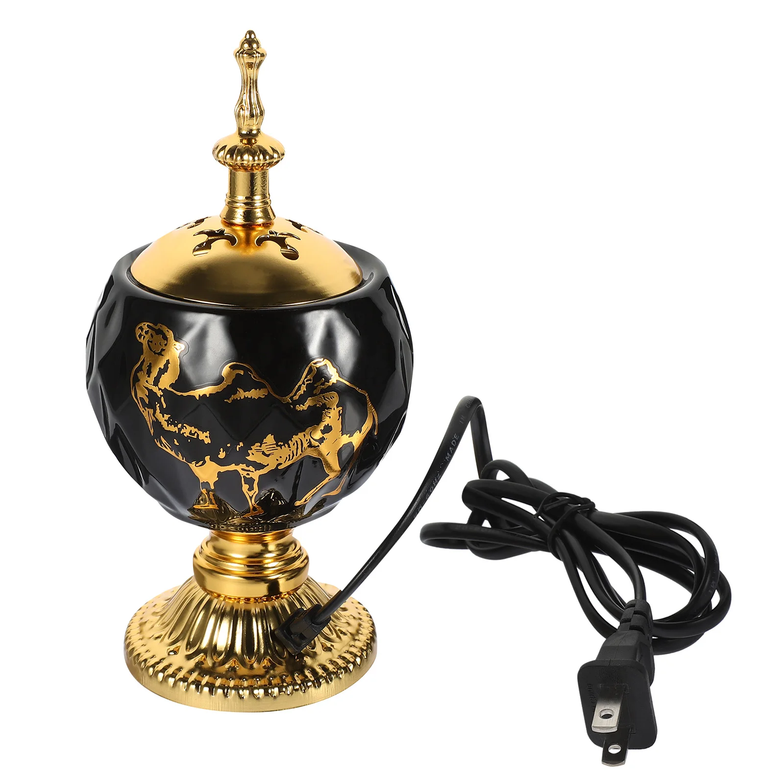 

Ceramic Electric Incense Burner Bakhoor Aroma Stove Home Decor Censer Holder Retro Middle East Style Safe Material Long Use