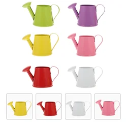 6 Pcs Mini annaffiatoio decorazioni per ufficio decorativo simulato piccolo bollitore decorazioni simulazione vaso per piante ferro Home Craft Baby