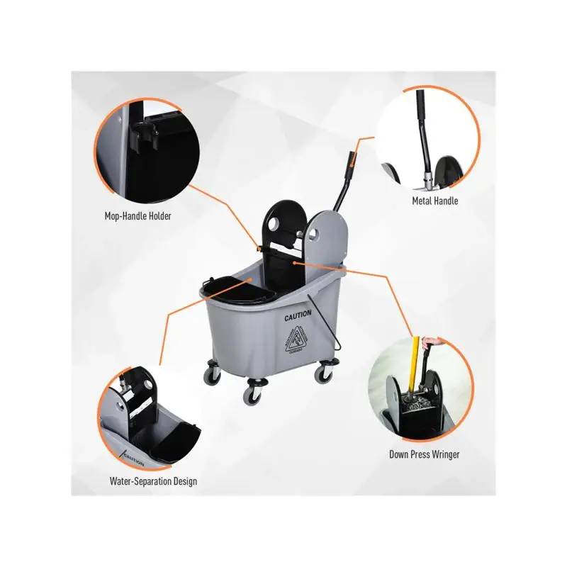 دلو تنظيف كبير بعجلات لسهولة التنقل والاستخدامات #1