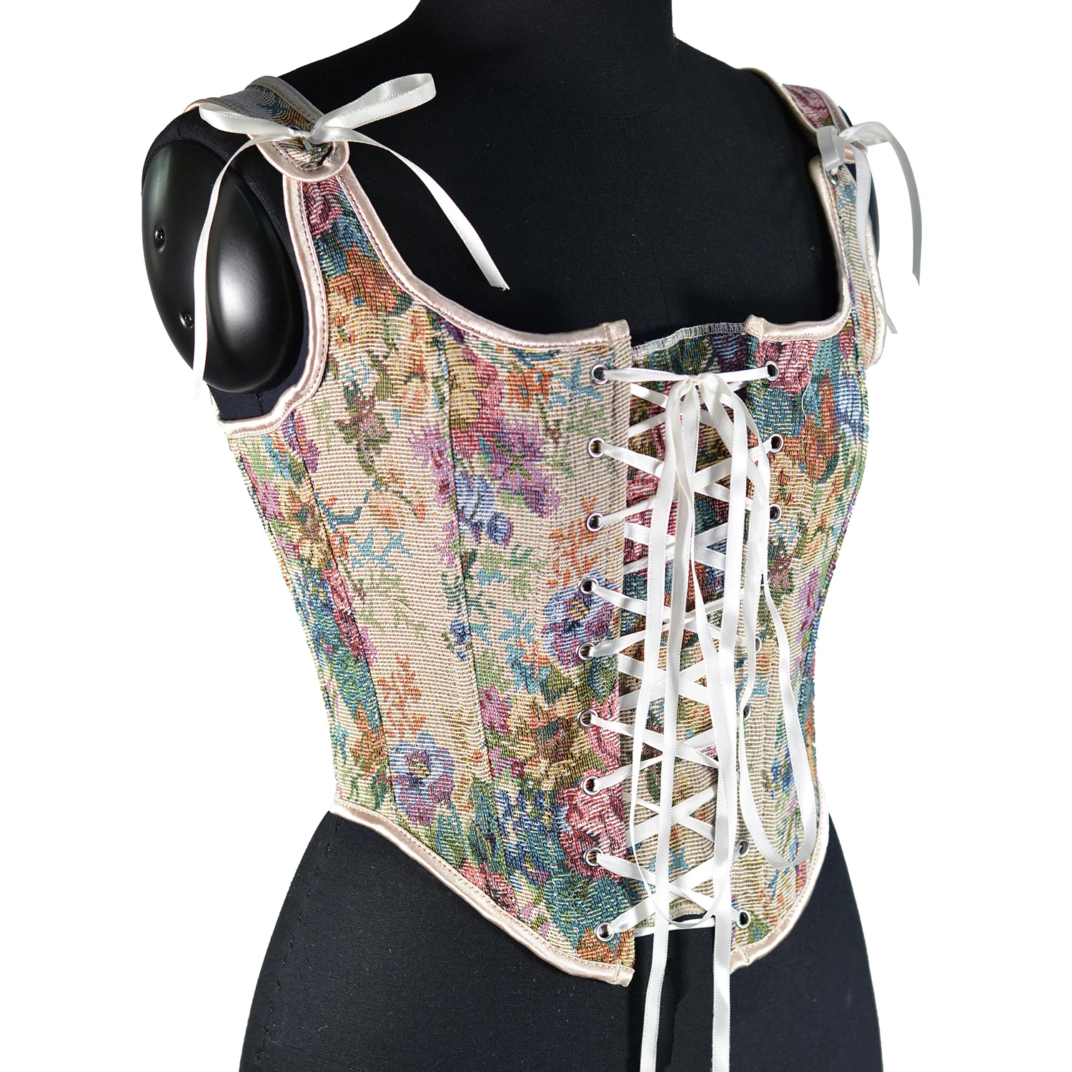 Women Print Halter Tops Chic Bandage Retro Floral Corset Shirts Elegant Designer French Vintage Sexy Style Party Club Ladies Top