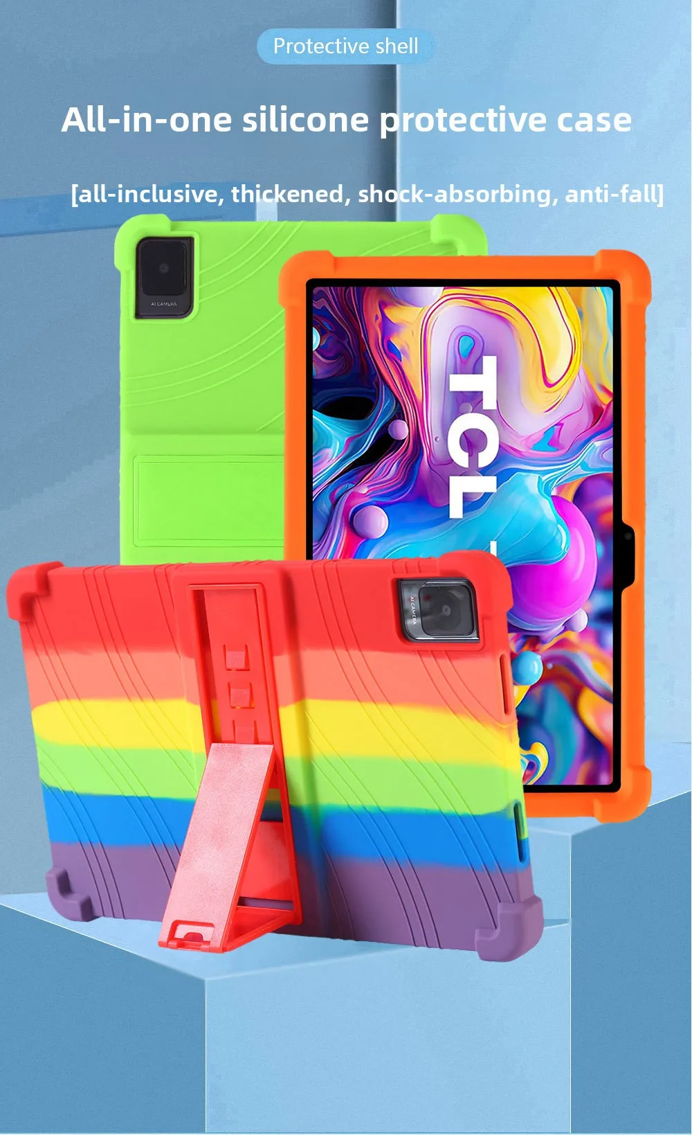 Silikonhülle für TCL TAB 10 Gen2 10,4 Zoll Tablet Stoßfeste Schutzhülle mit Ständer TPU Vollständiger Fallschutz – Detail 1
