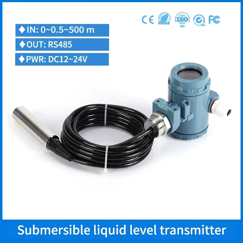 Hydrostatic Liquid lpg Level Sensor Hydraulic Water Tank Oil Level Transmitter RS485 RTU Indicator LED Display