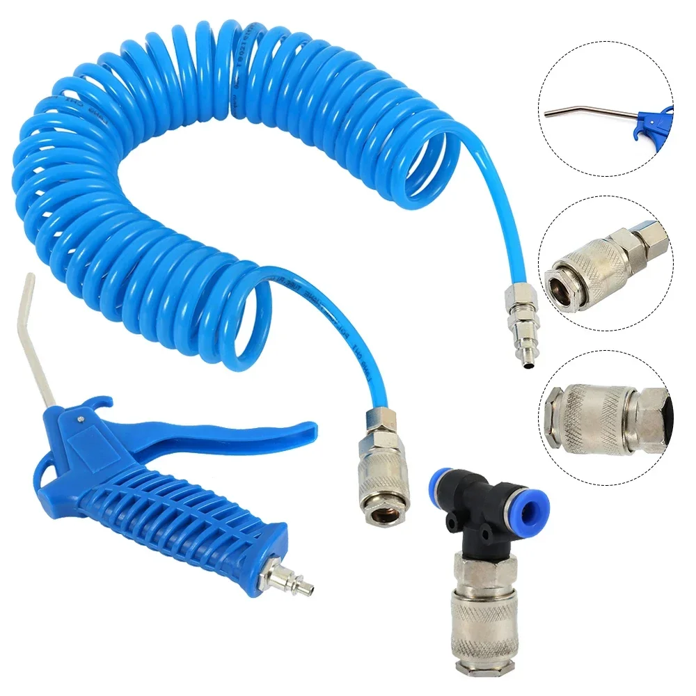 Air Duster Blow Gun Set Pneumatic Combination Dust Blowing Gun Kit Plastic Air Pipe Portable Dust Removal Tool Clean Equipment