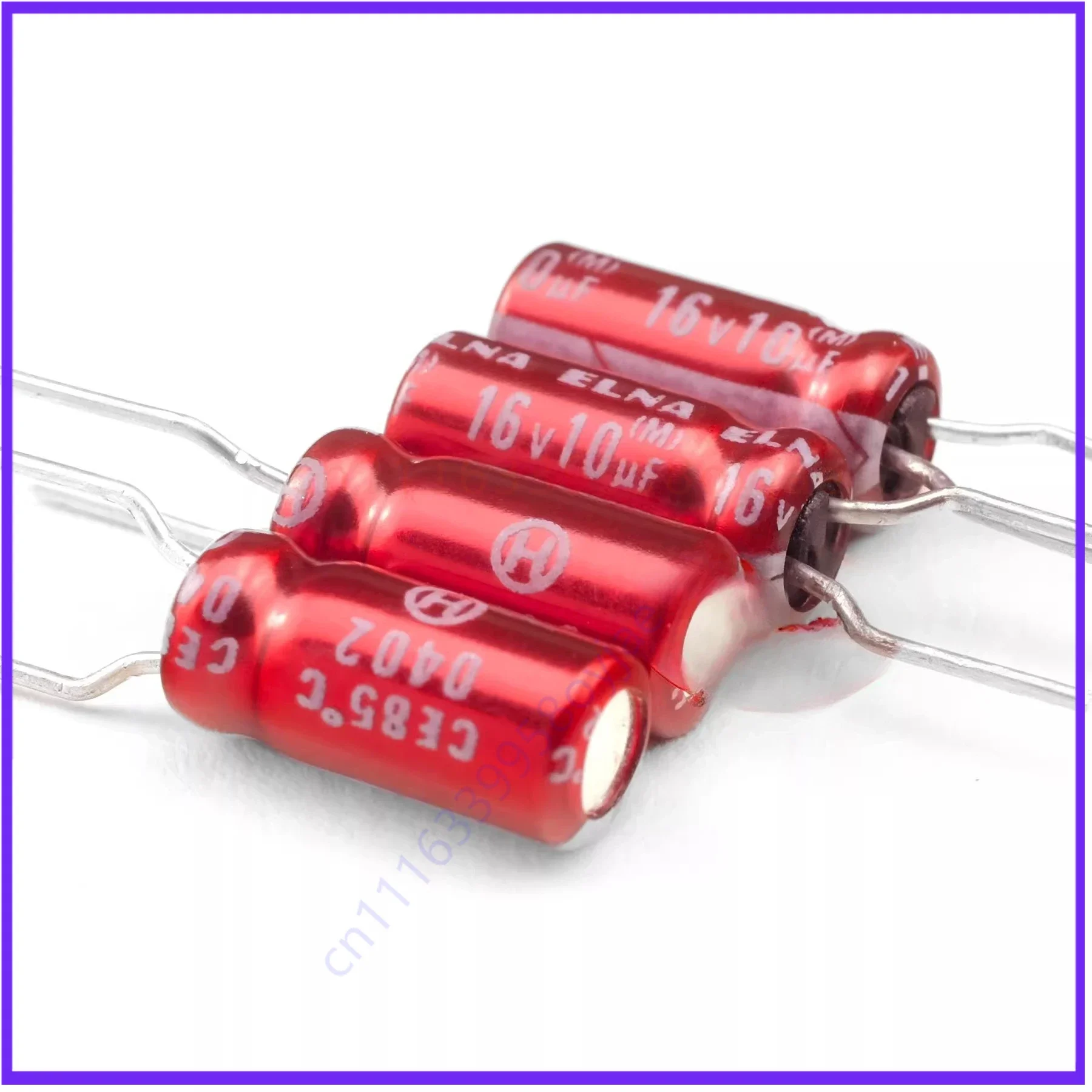 for ELNA Purple Red Robe Copper Foot High-Fidelity Audio Coupling Electrolytic Capacitor 16V 10UF 20pcs