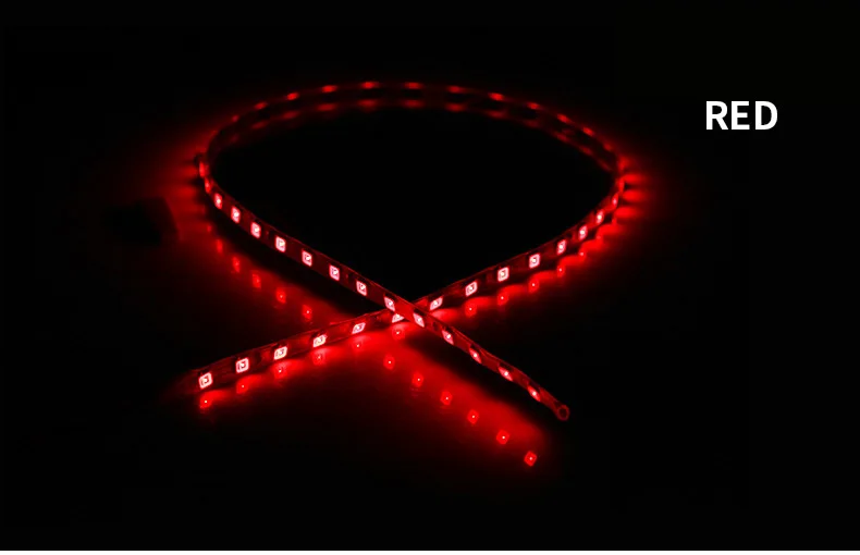 2x 45Cm Led Strip Light Bar 1210 Zachte Led Auto Accessorie Auto Sfeer Decoratieve Lamp Wit Geel Groen Blauw Rood 12V