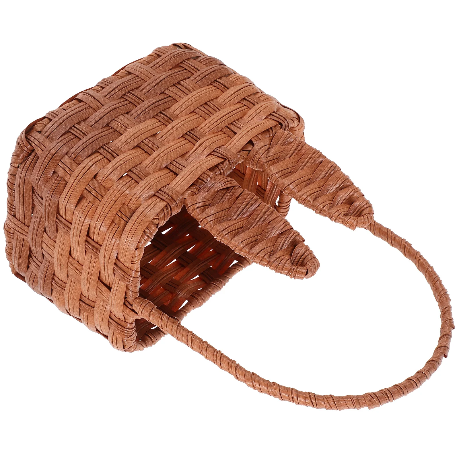 

Woven Bunny Ear Easter Storage Basket Portable Handwoven Egg Holder Small Decorative Picnic Organizer Gift Basket