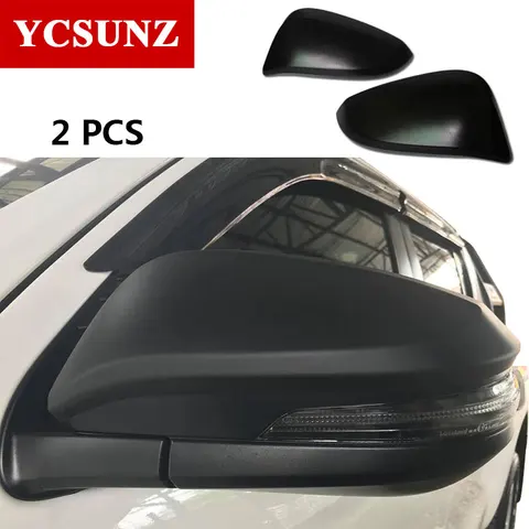 Накладки на боковые зеркала из карбона и хрома, черные, для Toyota Fortuner, Hilux, SW4, Revo, Rocco 2016-2019, 2020