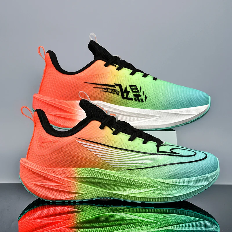 

Men Women racing running shoes spring summer breathable light soft sole carbon plate outdoor casual sneakers speed sports shoes
