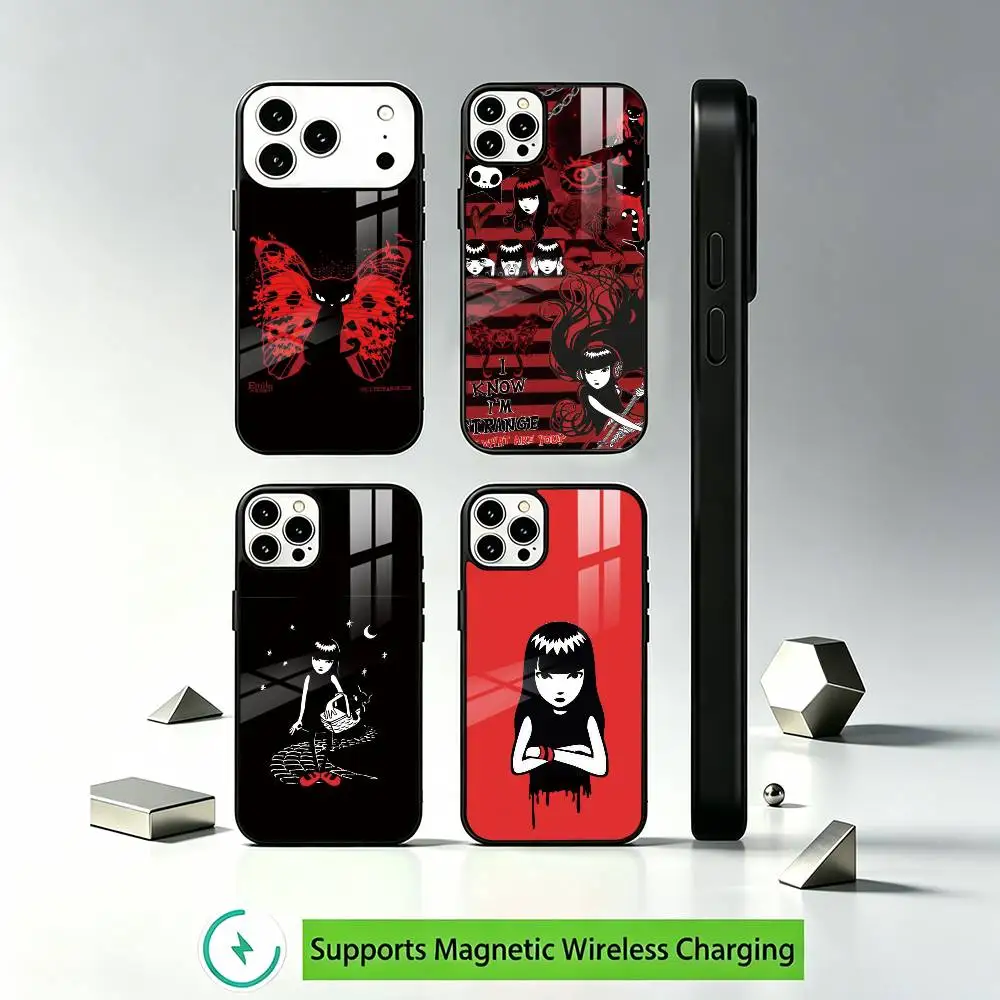 Comics Emily The Strange-z Phone Case For iPhone18,17,16,15,14,13,12,11 Plus,Pro Supports Magnetic Wireless Charging