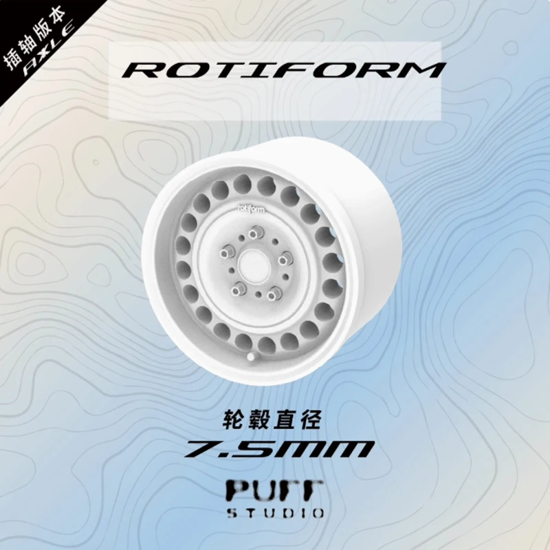 PuffStudio 1/64 scale off-road wheel hub Rotiform-STL 7.5mm shafting Resin Model Wheel Modification Toy