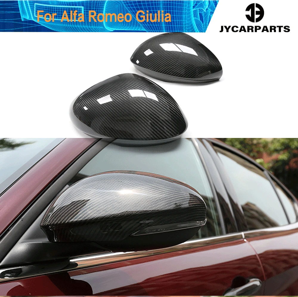 

Carbon Fiber Car Rear View Mirror Covers Caps for Alfa Romeo Giulia 2015 - 2018 Car Rear Side Mirror Caps Covers Shell Case