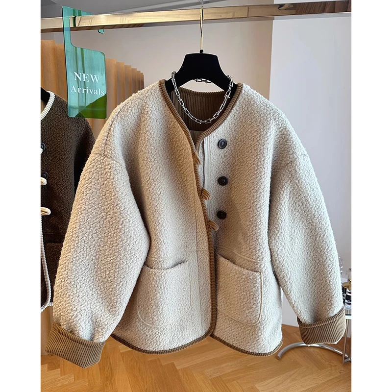 Imitation Lamb Wool Padded Cotton-padded Jacket Coat Women\'s 2023 New Winter Loose Warm Cotton-padded Clothes