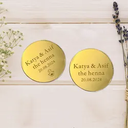 Personalized Acrylic Henna Party Tags Custom Name Hasam Circle Tags Henna Day Drection