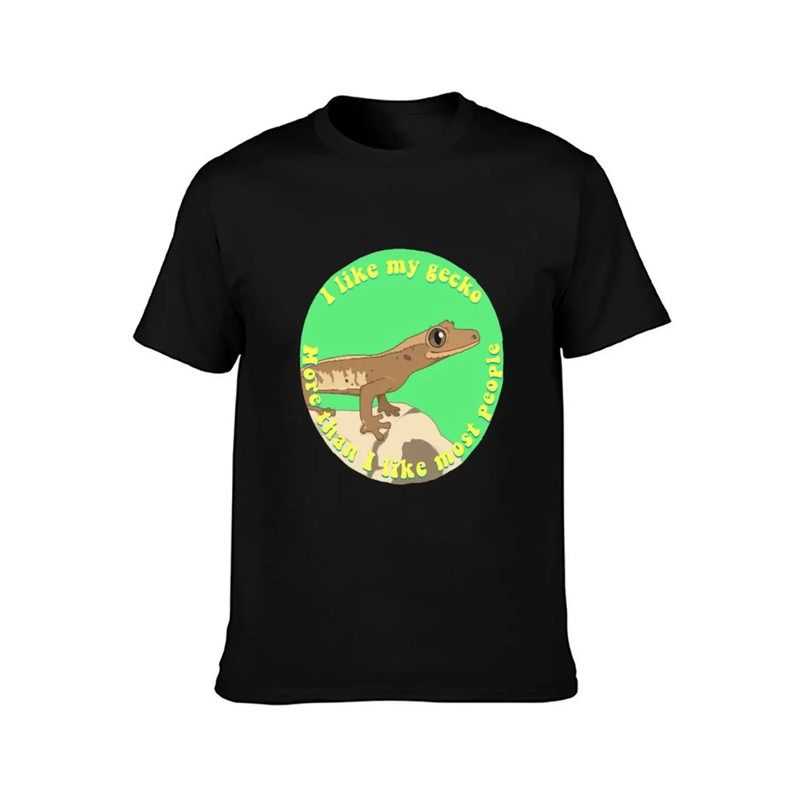 I like my gecko more than I like most people T-Shirt, Summer Casual Cotton Tee, Oversized Streetwear Tops, Vintage Graphic Print