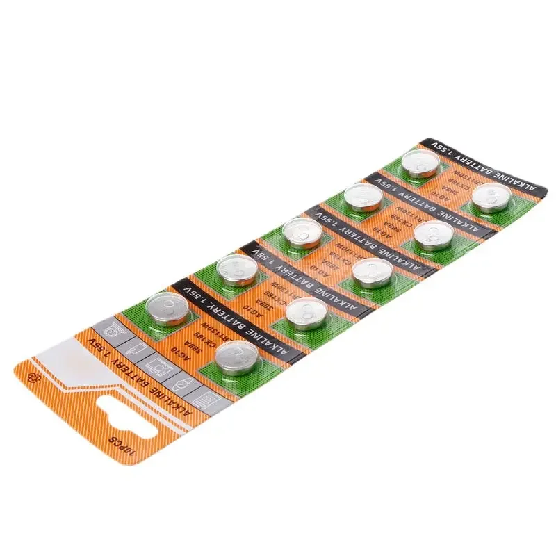 10 Cái/Thẻ 1.55V AG10 Pin Kiềm Đồng Hồ Đồng Hồ Tế Bào Nút Pin Nút Dành Cho Đồng Hồ Dây Đèn Ngón Tay Đèn đồng Hồ