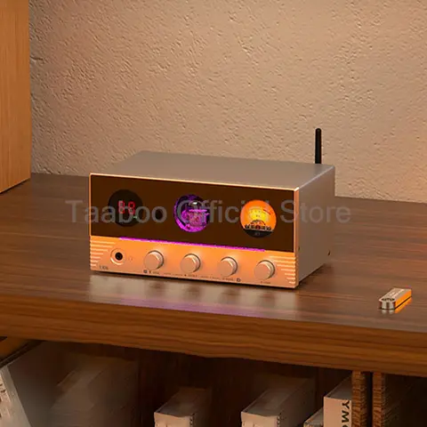 160Wx2 튜브 앰프 5.4 블루투스 사운드 앰프 7색 라이트 앰프 16-300옴 헤드폰 앰프 OPT COAX AUX 하이파이 홈 시어터용