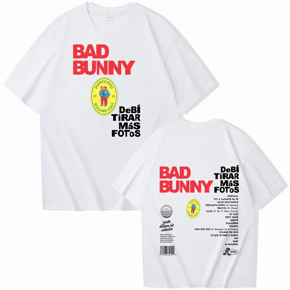 Bad Bunny Debi Tirar Mas Fotos T-Shirts Unisex Harajuku O-Neck Short Sleeve Popular Music Shirts Fans Gift