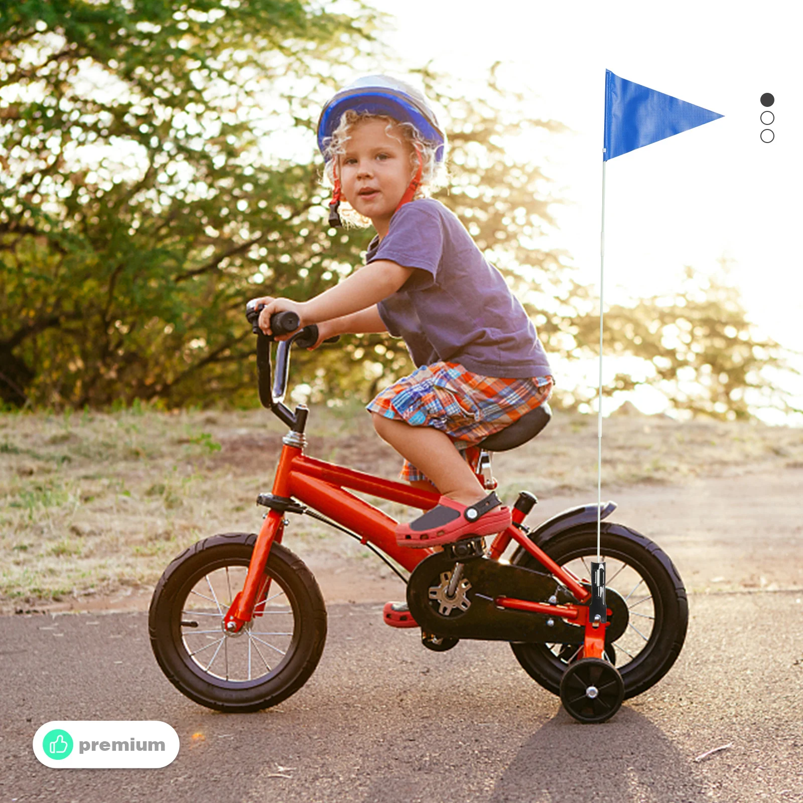 

1Set Bike Safety Flag Adjustable Polyester Triangular Tail Flag High Visibility Reflective Pole for Cycling Accessories