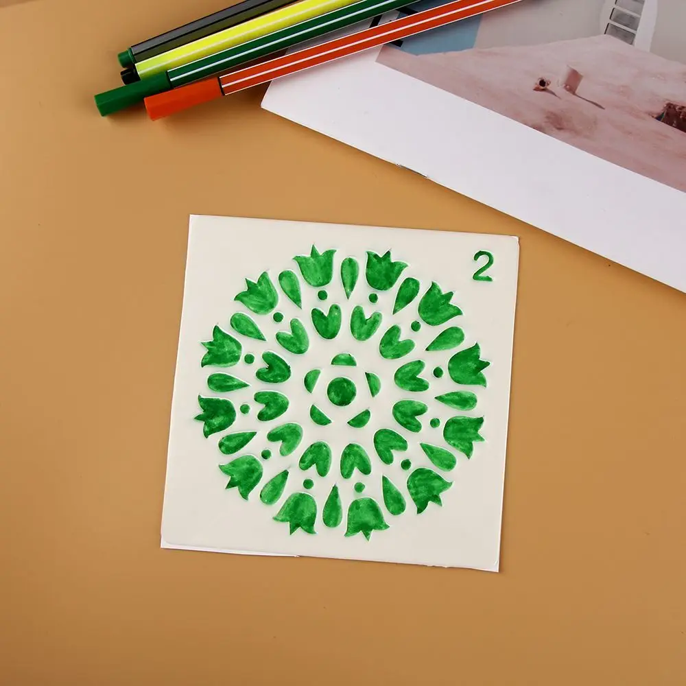 Stempel Panas DIY Album Kerajinan Dekoratif Mandala Tambahan Layering Stensil Lukisan Templat Buku Tempel