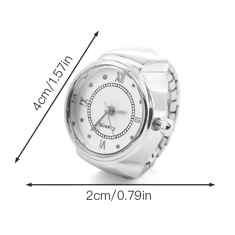 新しいホット販売クリエイティブローマリテラルリング腕時計合金ケース、カップルや男性のための指ラウンドダイヤル