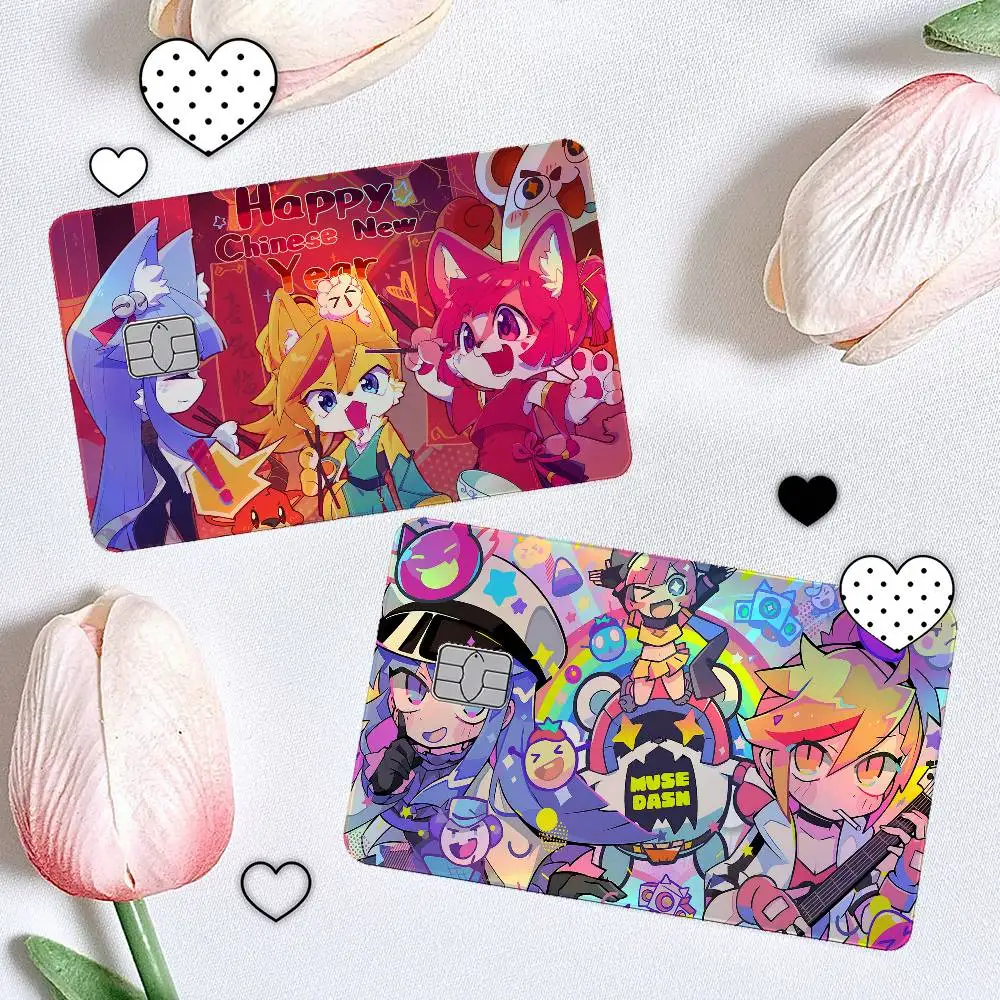 M-Muse Dash Colorful 4Pcs/Set Holographic Laser Credit Card Stickers Iridescent Waterproo Fits All Standard Bank Cards