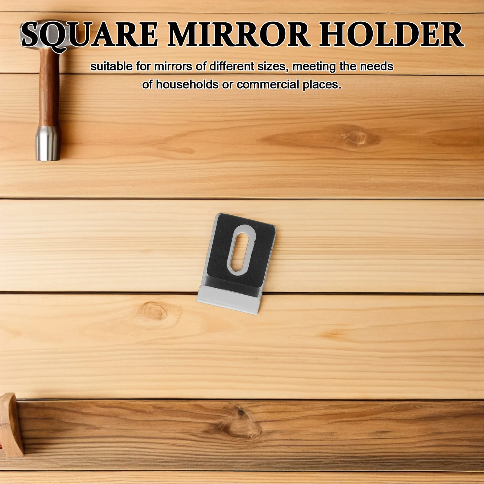 4Set 304 Stainless Steel Mirror Clips Square Design Rust Proof Glass Retainer Clips for Bathroom Wall Mount Mirror Hanging