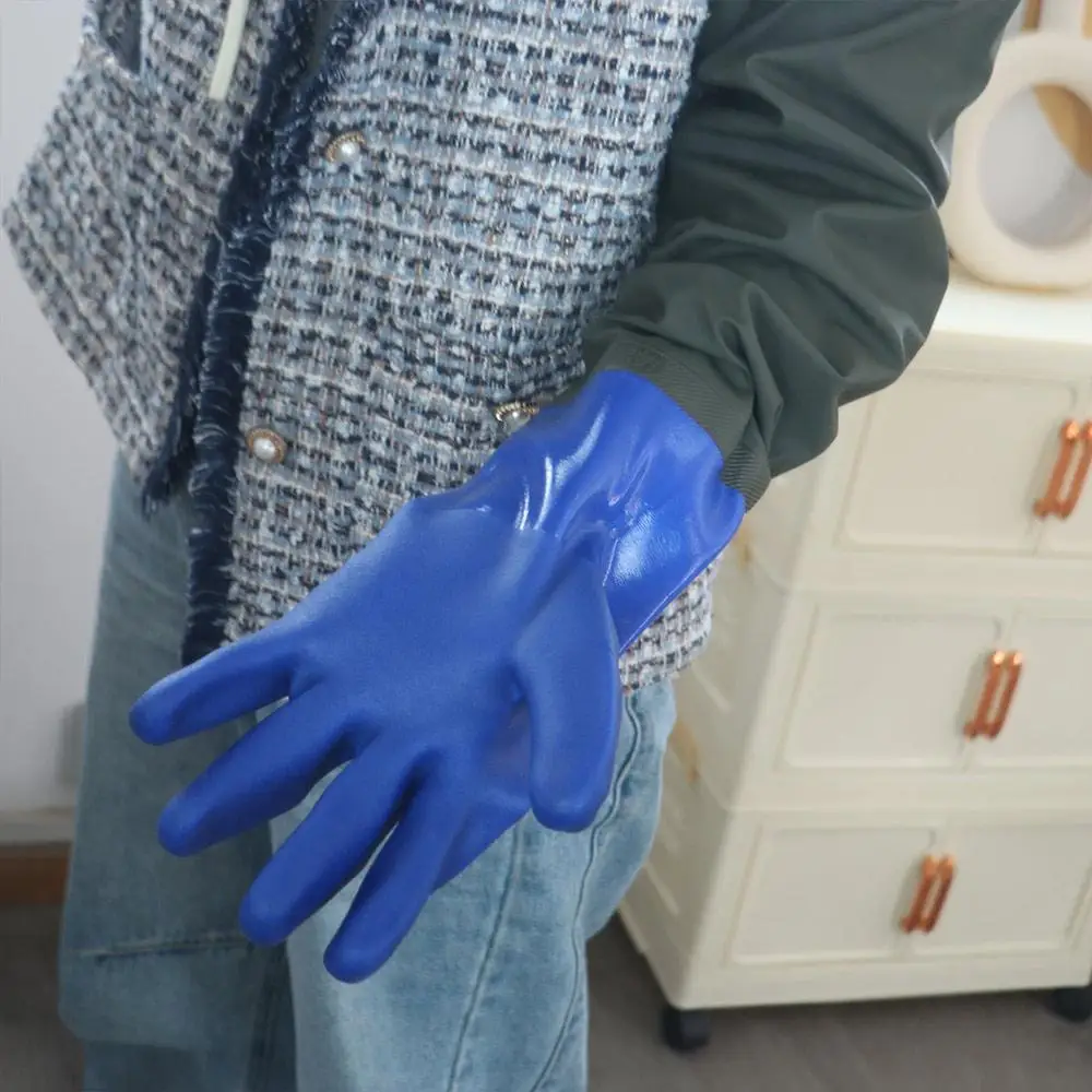 1 Pair Lengthened Labor Protection Waterproof Gloves Chemical Resistant Reusable Rubber Glove Anti Slip Thickened
