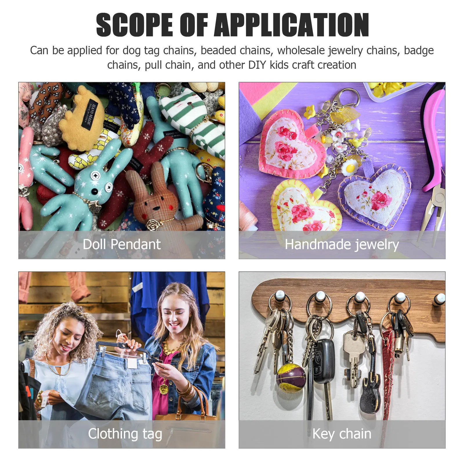 

100 шт. прочная бирка премиум-класса, железный шар, бусина, ювелирные изделия своими руками, декор, подвесные цепочки для сумок, брелки, 2,4 мм, круглый металлический ролик