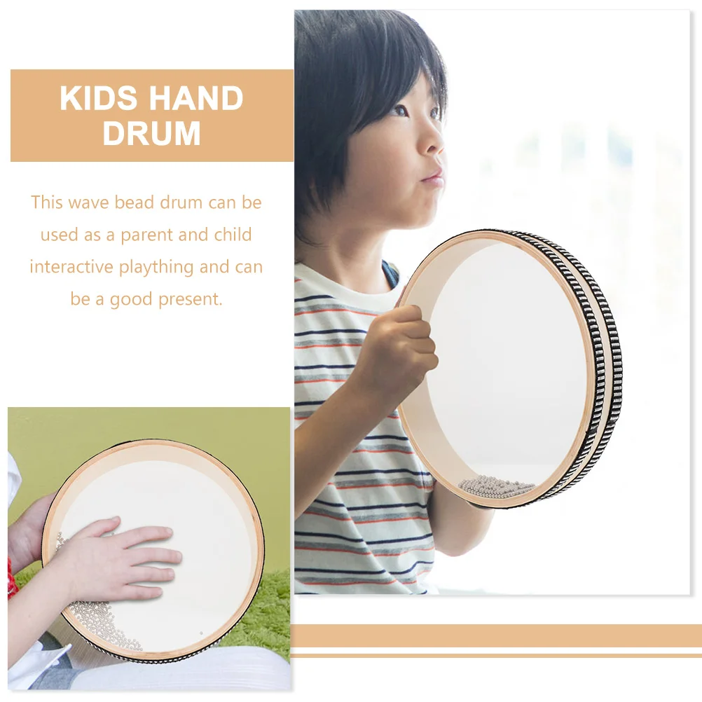 

4pcs Wave Bead Drum Instruments Kids Hand Percussion Toy Wood Musical Sea Sound Educational Child Interactive Plaything